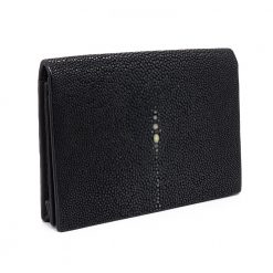 porte carte galuchat noir aknas han003 1