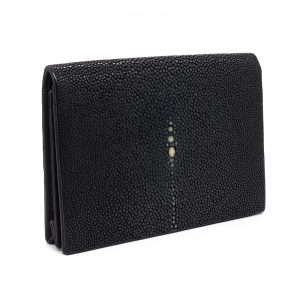 porte carte galuchat noir aknas han003 1
