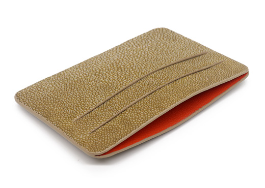 Porte cartes format compact couleur sable 4 porte cartes galuchat mdg sable 2