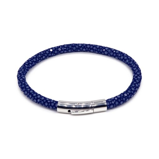 5 mm beaded jonc bracelet in stingray navy color - Image 2