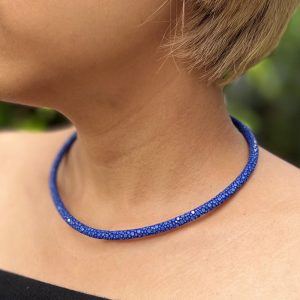 colliers galuchat mdg bleu saphir