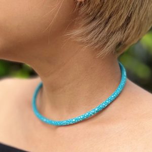 colliers galuchat mdg turquoise