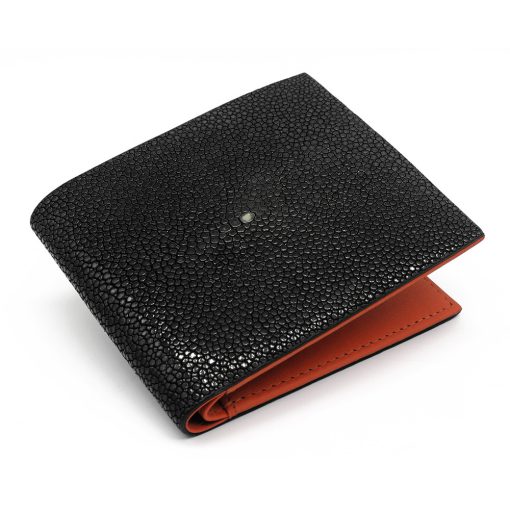 portefeuille galuchat signature mdg noir limited 2