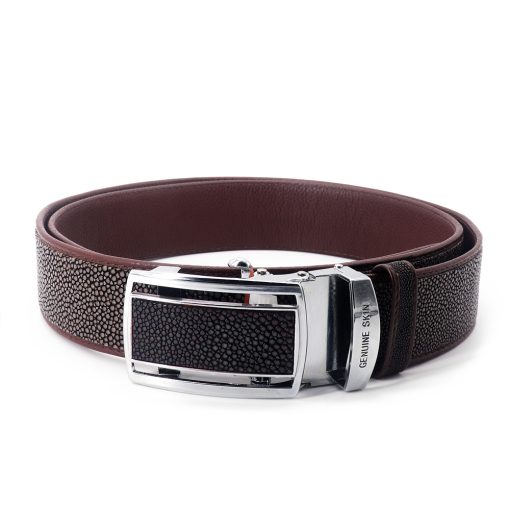 ceinture galuchat poli auto marron mdg 1