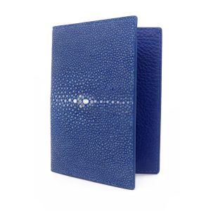 Porte passeport galuchat bleu saphir mdg 2
