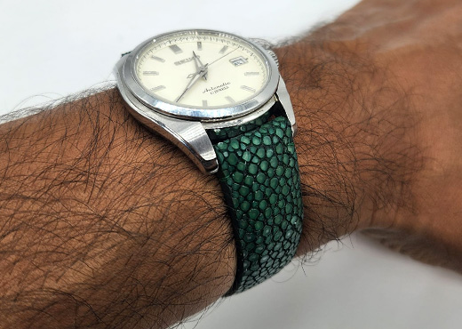 bracelet montre galuchat mdg vert imperial 3