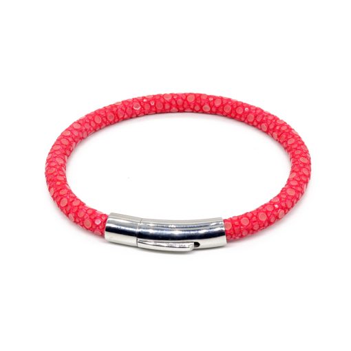 bracelet jonc galuchat fuschia mdg 1