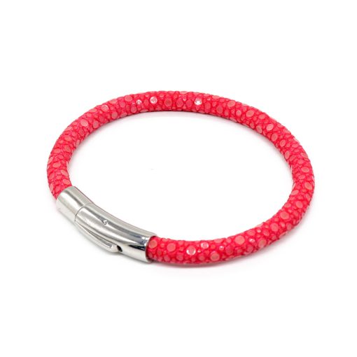 bracelet jonc galuchat fuschia mdg 2