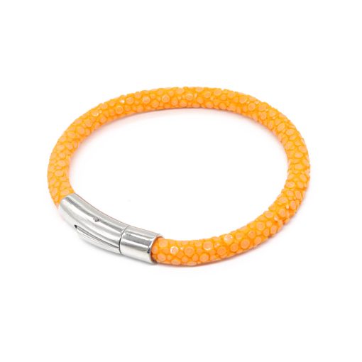 bracelet jonc galuchat orange mdg 2