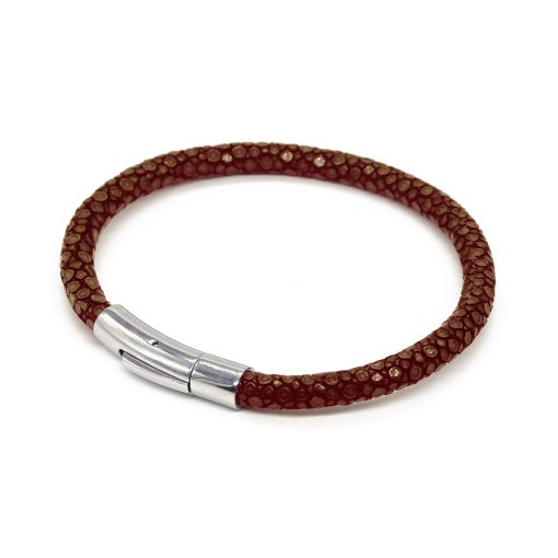 bracelet jonc galuchat chocolat mdg 2