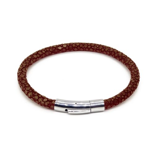 bracelet jonc galuchat chocolat mdg