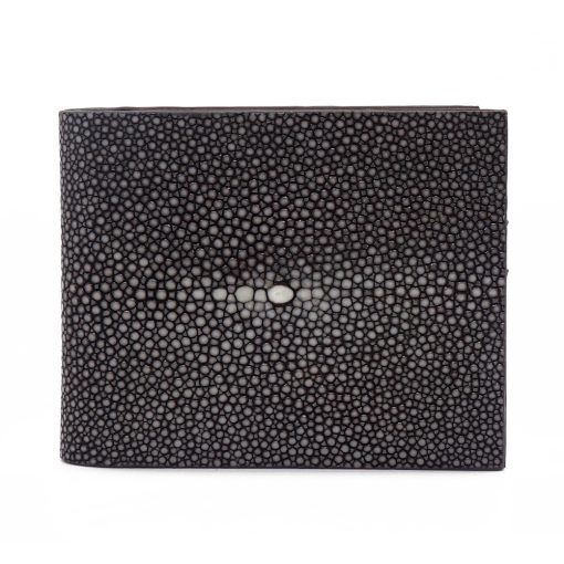 portefeuille clip galuchat chocolat 1