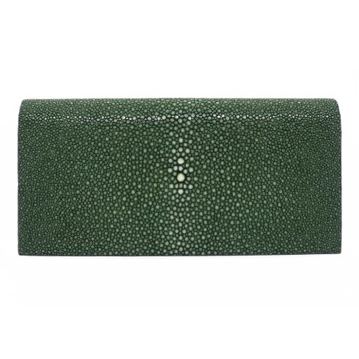 Long wallet in polished stingray, imperial green color - Image 3
