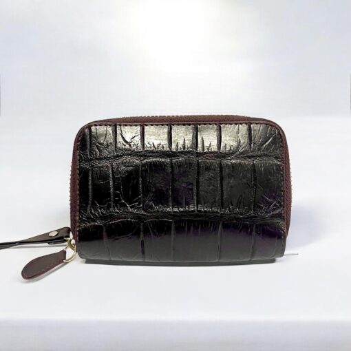 Mini Sac Crocodile avec Fermeture Éclair Double et 2Poignée